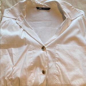 NWOT Zara Oversized White Button Down Shirt